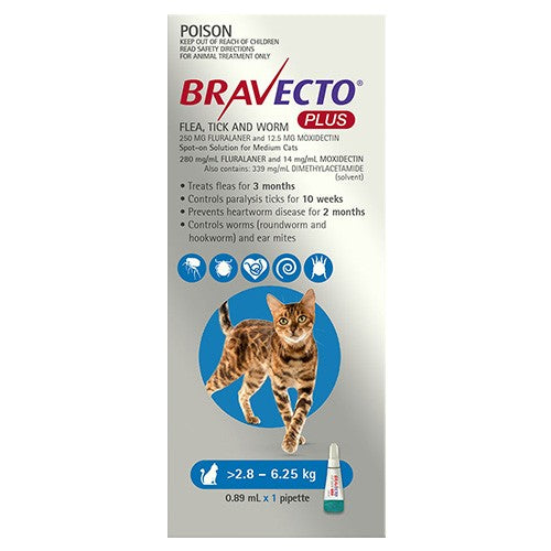 Bravecto spot on 2024 cat 250 mg