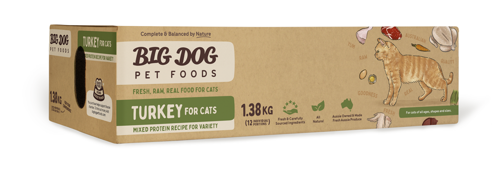 Big Dog Turkey Raw Diet Cat Food 1.38kg Uncle Tom s Pet Poultry